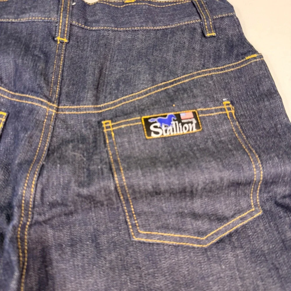 Stallion Straight Leg Jeans L Blue Indigo High Rise Made in USA Cotton Denim